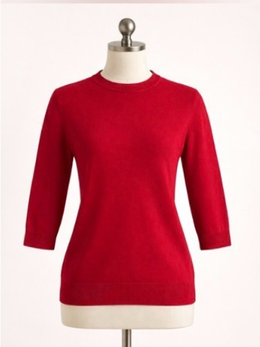 Talbots 100% Pure Cashmere Red Crew Neck Pullover Sweater Size M Preppy Cozy